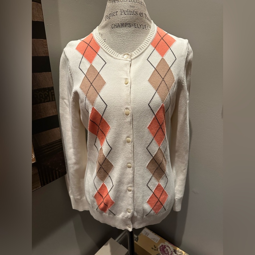 IZOD Golf GUC Argyle Cardigan